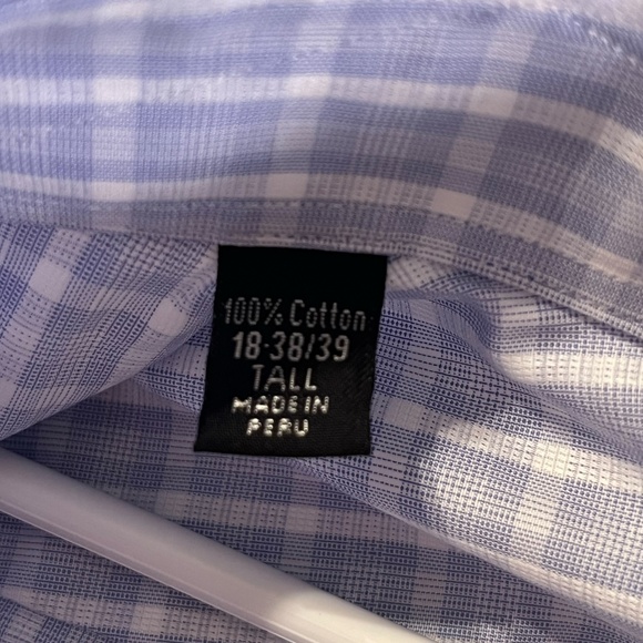Ike Behar Men's Button Down 100% Cotton Shirt Azure Tall 18 38-39 MSRP $175 NWT - Picture 5 of 9